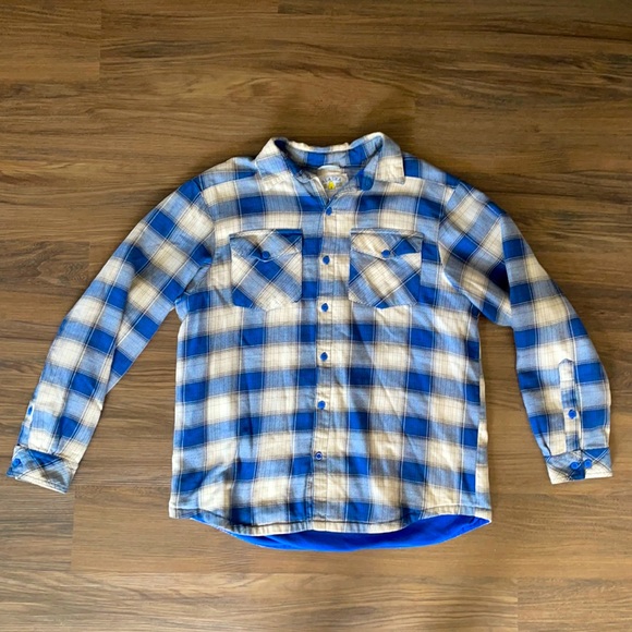 COZY! Blue Flannel with Fleece & Polyester Lining - Picture 1 of 4